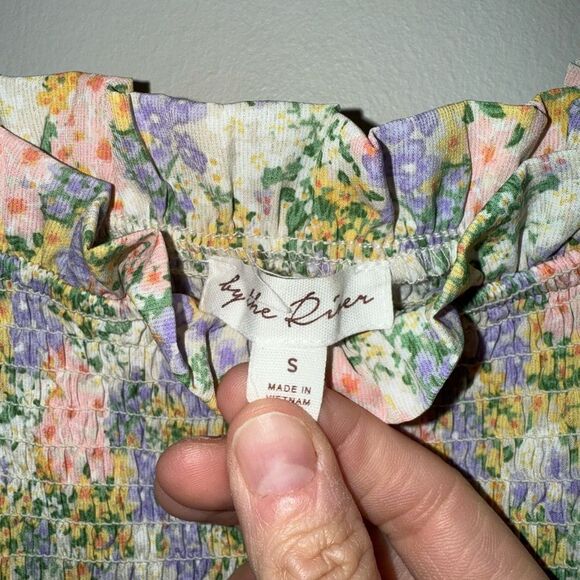 By The River Floral Smocked Ruffle Tiered Midi Dress Size Small - Picture 7 of 14
